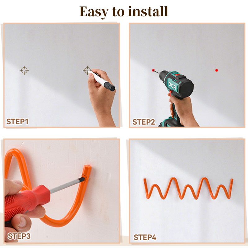 Waterproof Wave-Design Wall Hook: Minimalist Metal Storage Hook for Various Items, Creative Space-Saving for Home