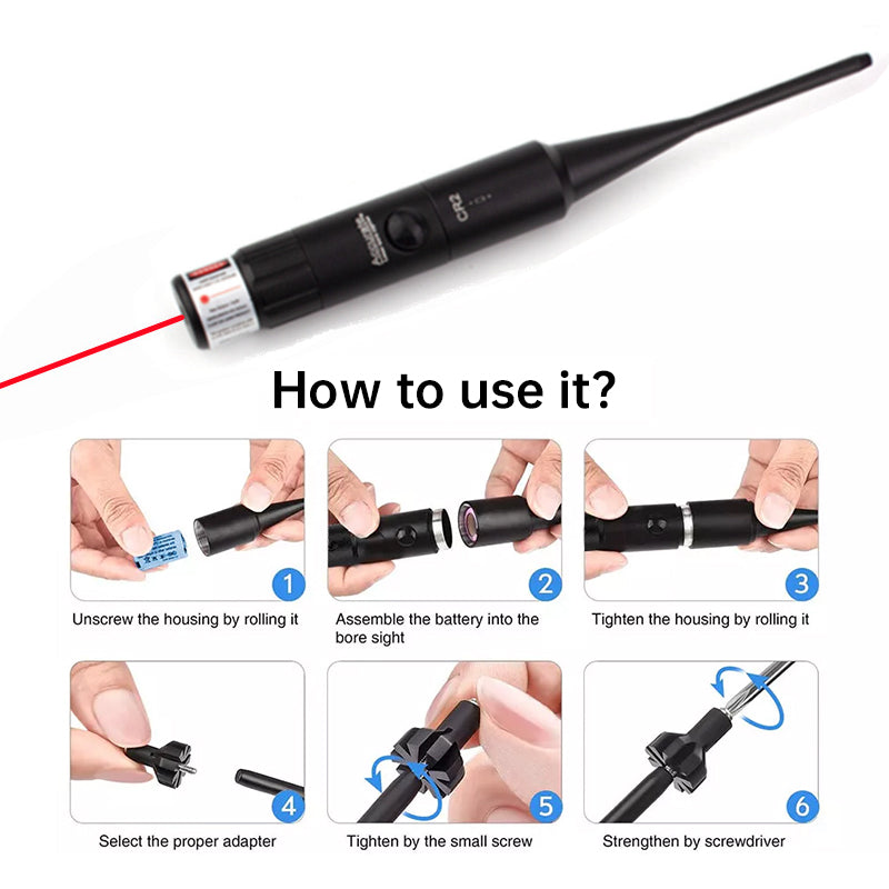 Laser Collimation Kit for Calibers .177 and .22 up to 12GA, Universal Laser Collimator