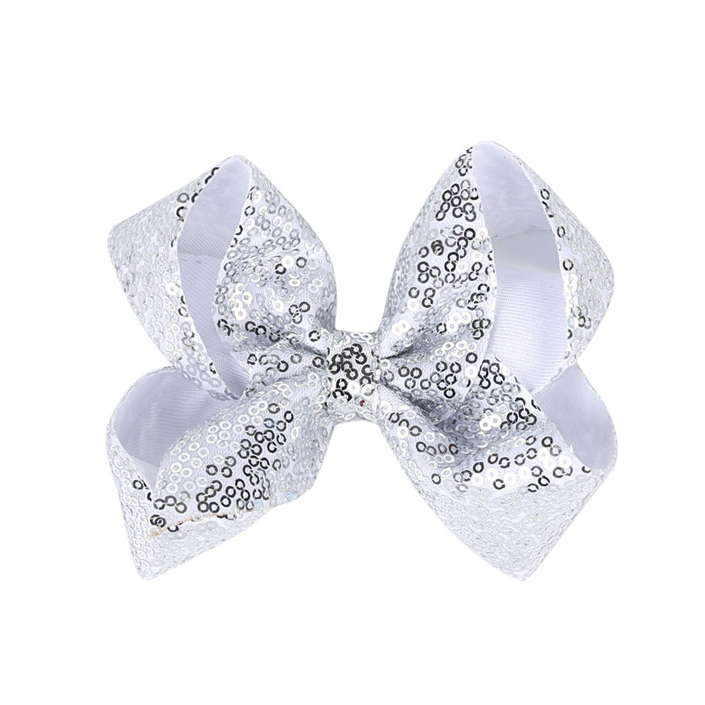 Children's Rhinestone Butterfly Hair Clip Solid Color Girl Sequin Hairpin 5 Inches