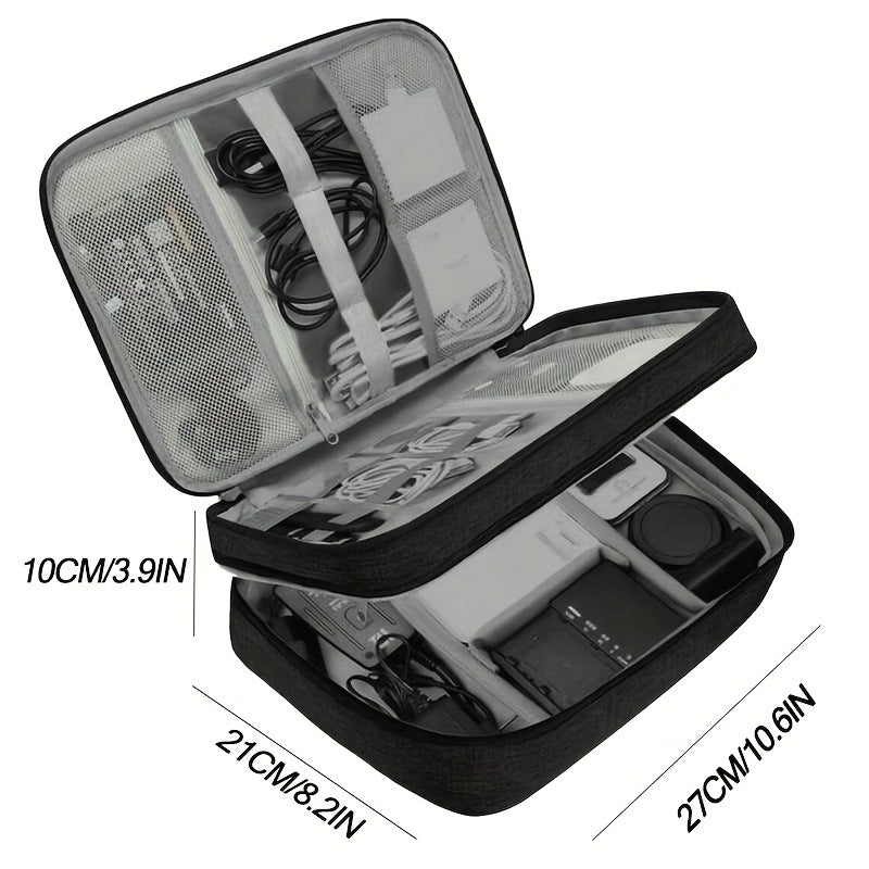 Waterproof Travel Cable Organizer Bag Portable Digital Electronics Storage Pouch for USB Cables Chargers & Gadgets