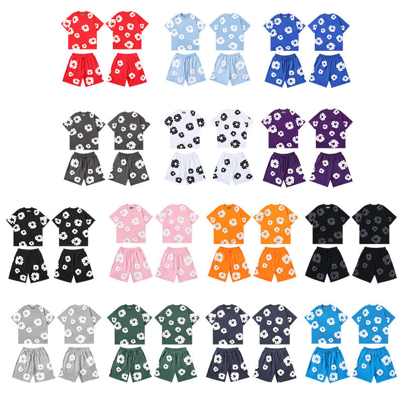 Cotton Foam Printing Series Multi-color Set Simple Casual Unisex Outfit
