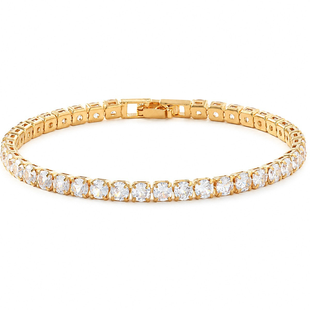 Hip Hop Tennis Zircon Chain Bracelet for Men and Women, Simple Fashion Jewelry
