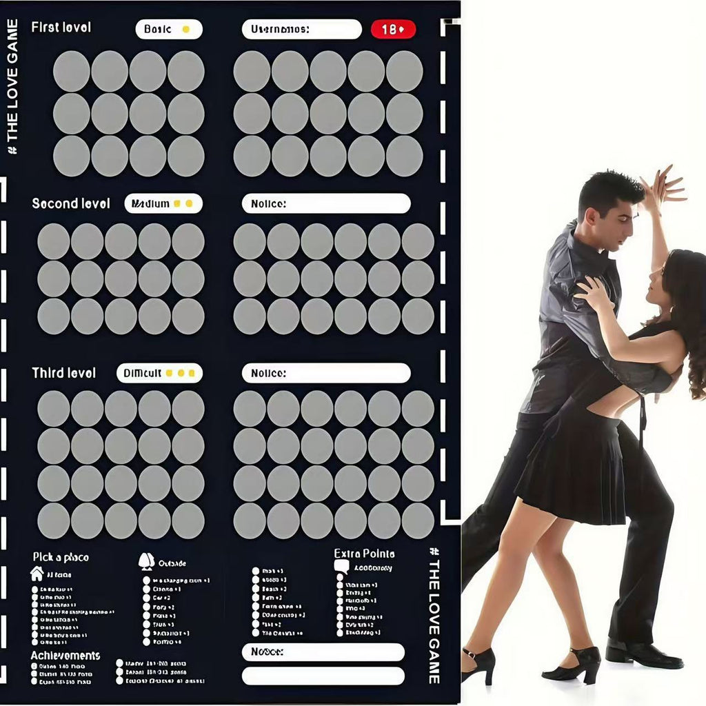 New Couple Scratch Card Game to Enhance Relationship, Modern Black Scene Poster