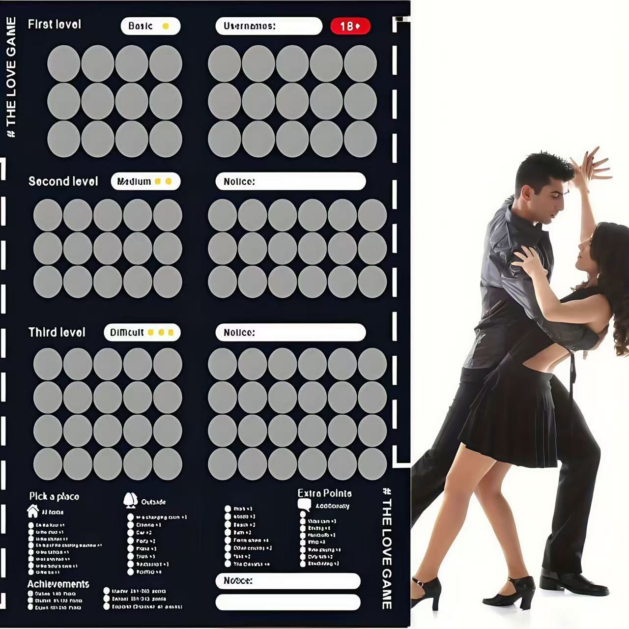 New Couple Scratch Card Game to Enhance Relationship, Modern Black Scene Poster