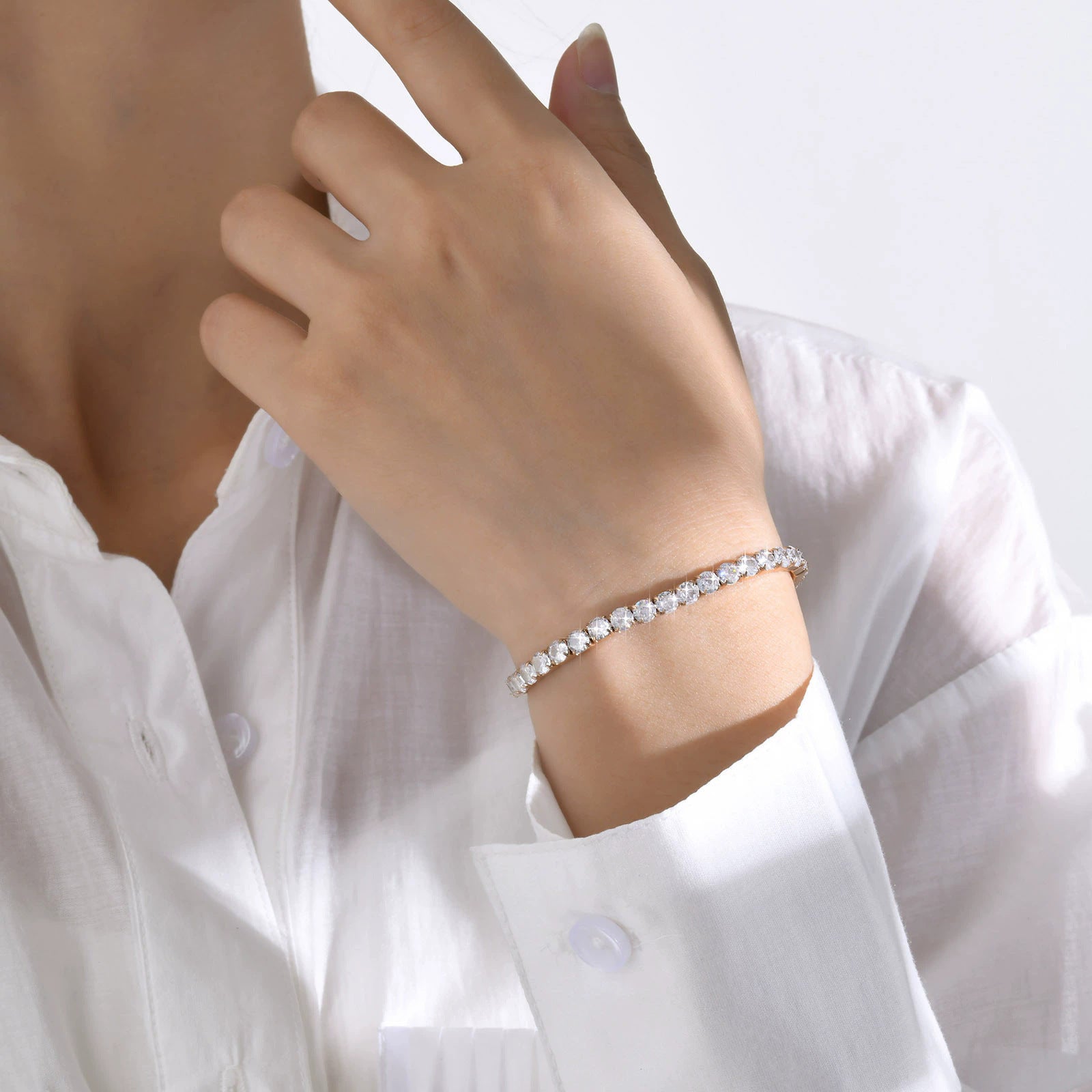 Full Diamond CZ Tennis Bracelet – Sparkling Luxury Bracelet for Women