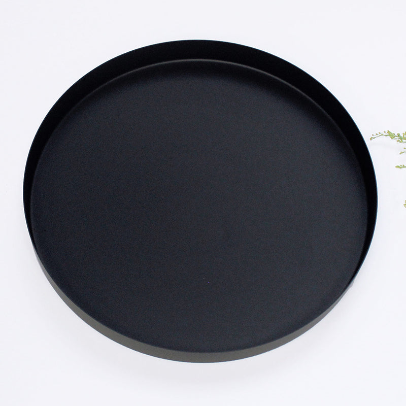 Nordic Ins Style Light Luxury Storage Disc Golden Stainless Steel Round Straight Edge Tray Cosmetic Jewelry Tea Plate
