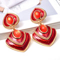 Oiled Colorful Enamel Fashion Earrings – Vibrant Statement Jewelry for Women