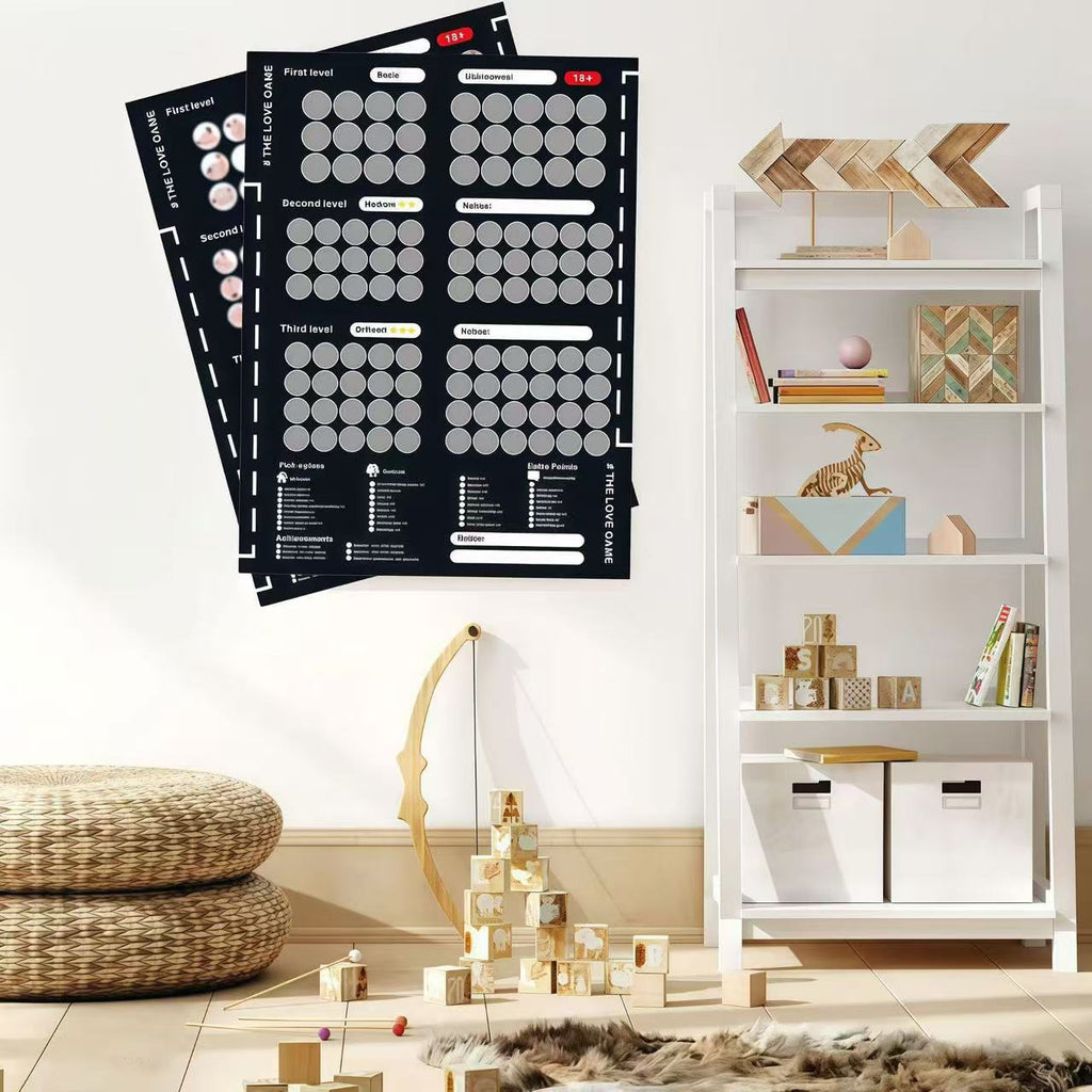 New Couple Scratch Card Game to Enhance Relationship, Modern Black Scene Poster