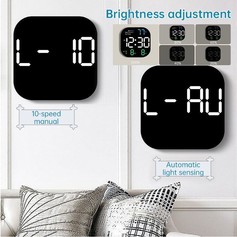 Large Digital LED Wall Clock with Alarm & Timer, Remote Control, Big Display for Home Office, Bedroom, Living Room Decor