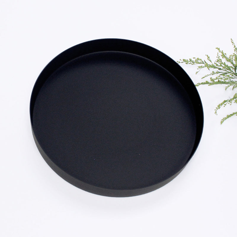 Nordic Ins Style Light Luxury Storage Disc Golden Stainless Steel Round Straight Edge Tray Cosmetic Jewelry Tea Plate