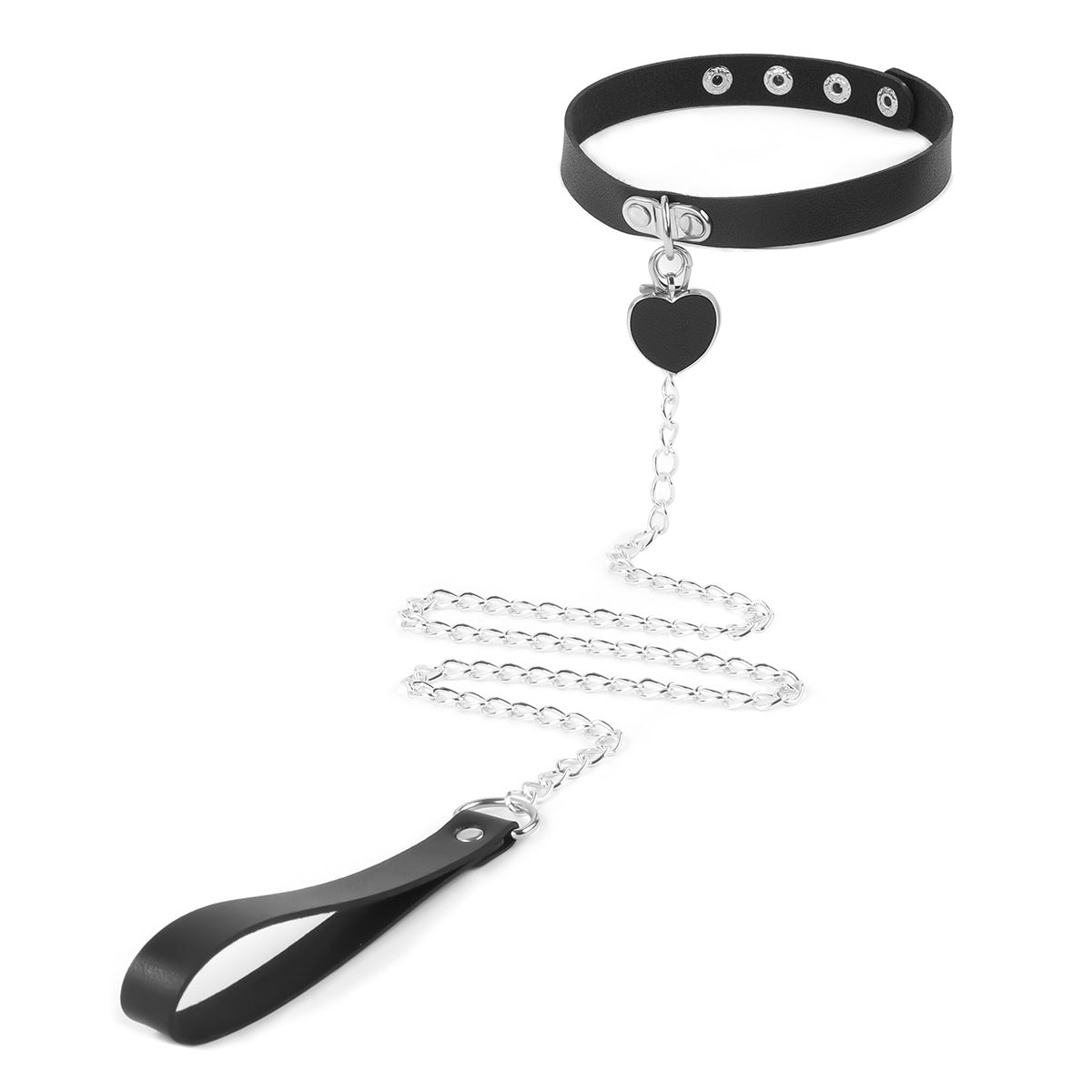 PU Leather Alloy Collar with Rope for Adult Accessories, Neck Strap for Women, Sexy Choker with Tether