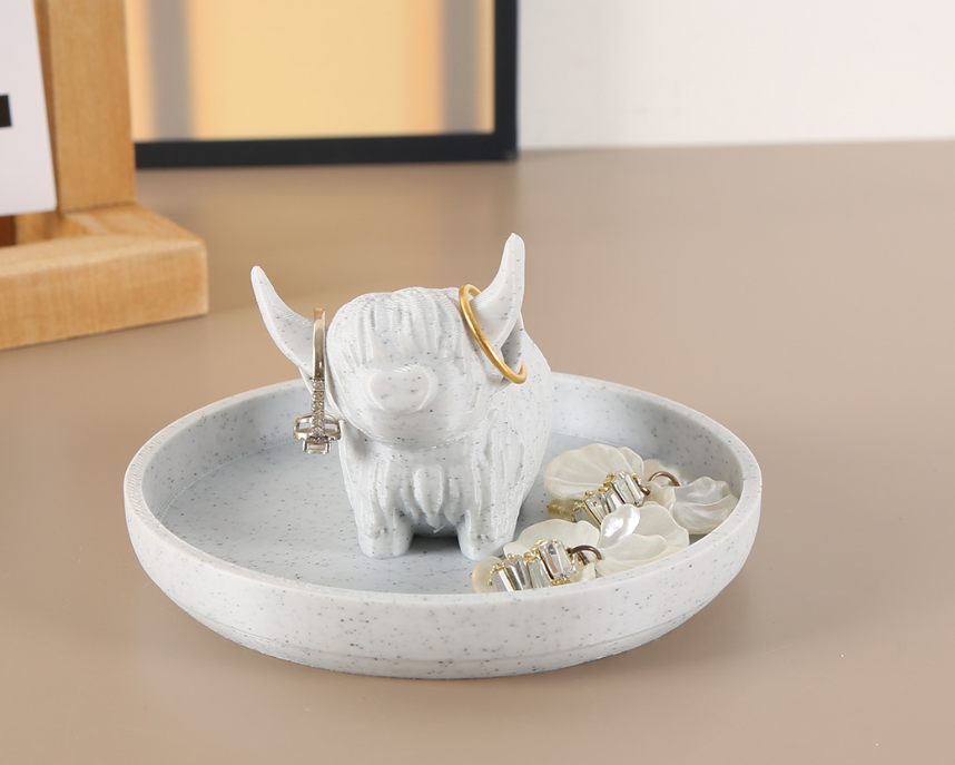 Scottish Highland cattle jewelry tray