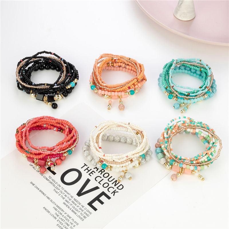 Boho Jewelry Multilayer Bracelet Creative Turquoise Beaded Jewelry Bracelet