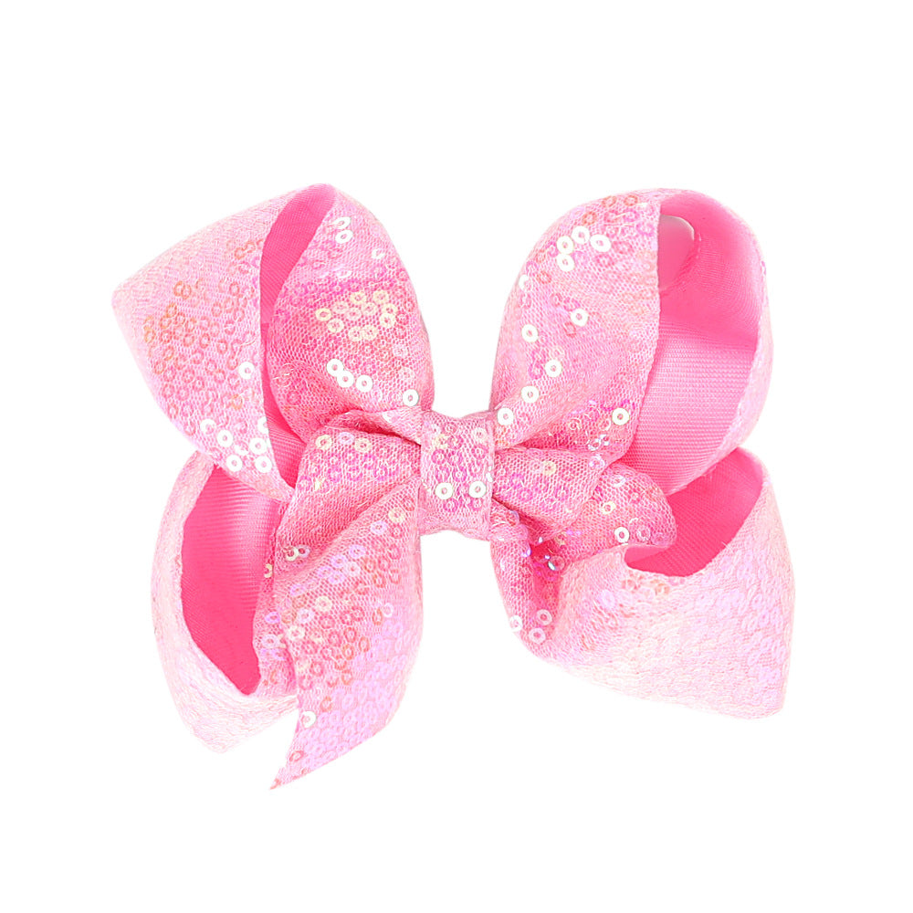 Children's Rhinestone Butterfly Hair Clip Solid Color Girl Sequin Hairpin 5 Inches