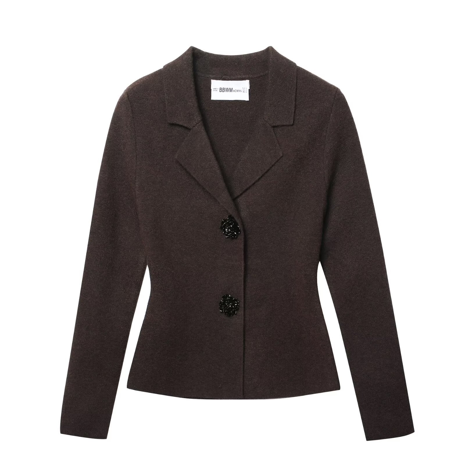 Button Knit Suit Set for Women – Smart Casual Two-Piece Outfit
