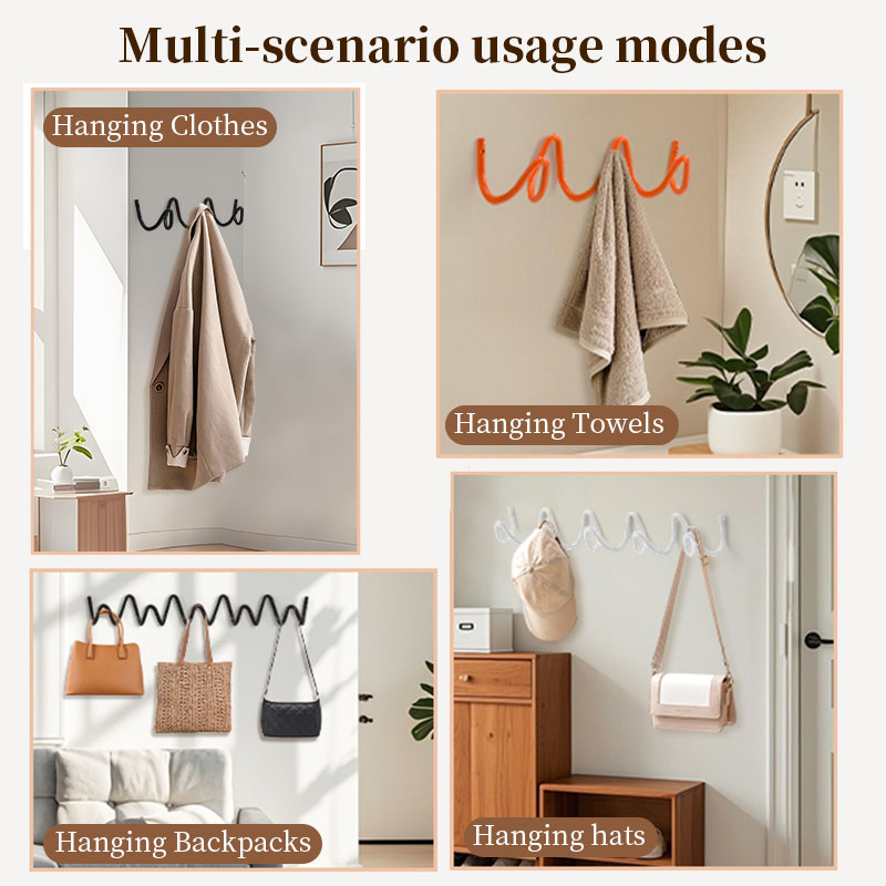 Waterproof Wave-Design Wall Hook: Minimalist Metal Storage Hook for Various Items, Creative Space-Saving for Home
