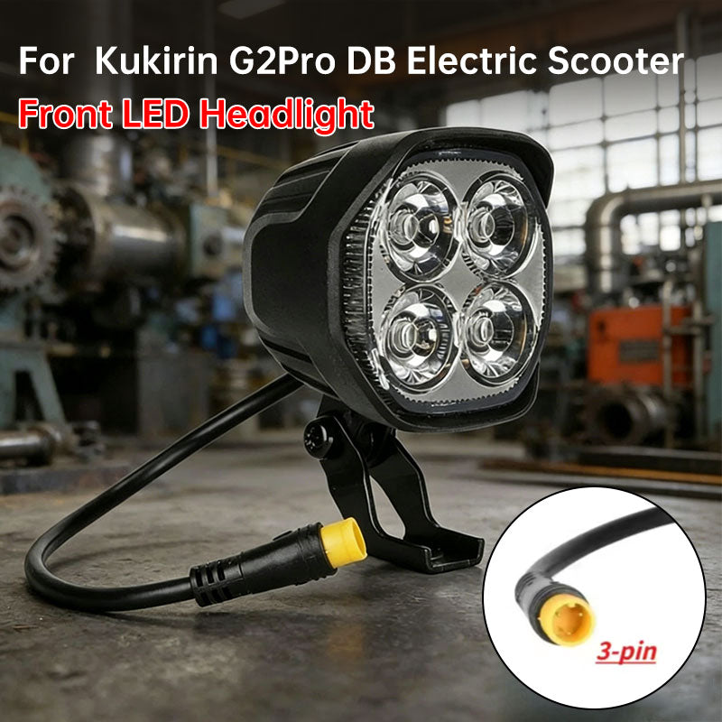 A89E Replacement Headlight for Kukirin G2 Pro DB Electric Scooter, Waterproof LED Front Light Bulb Assembly