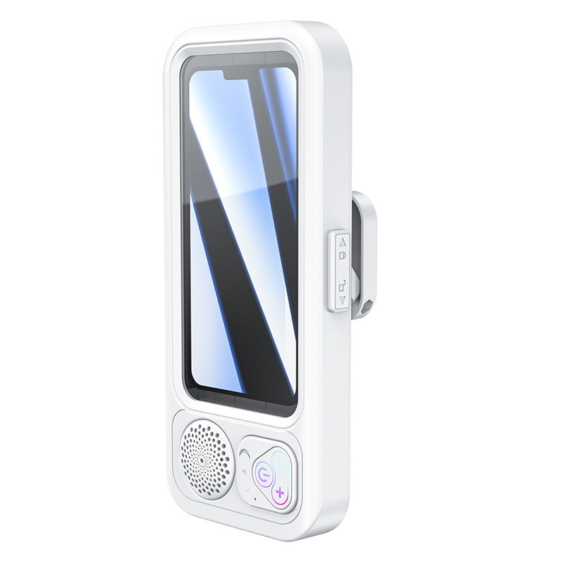 Bathroom Waterproof Phone Case with Bluetooth Speaker Stand and Touch Screen Phone Holder for Shower